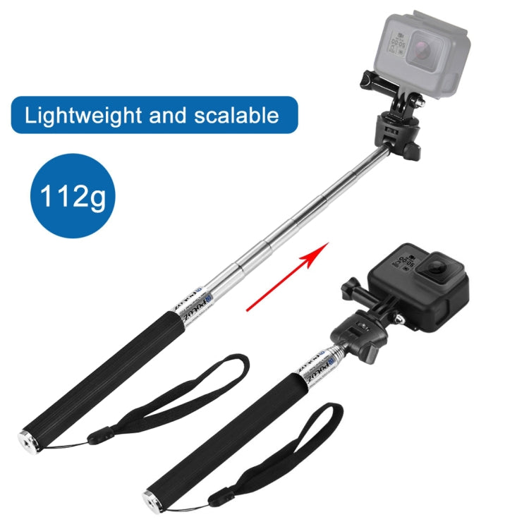 PULUZ Extendable Handheld Selfie Monopod for GoPro, Insta360, DJI and Other Action Cameras, Length: 22.5-80cm - Extendable Pole by PULUZ | Online Shopping South Africa | PMC TechLife | Buy Now Pay Later Mobicred