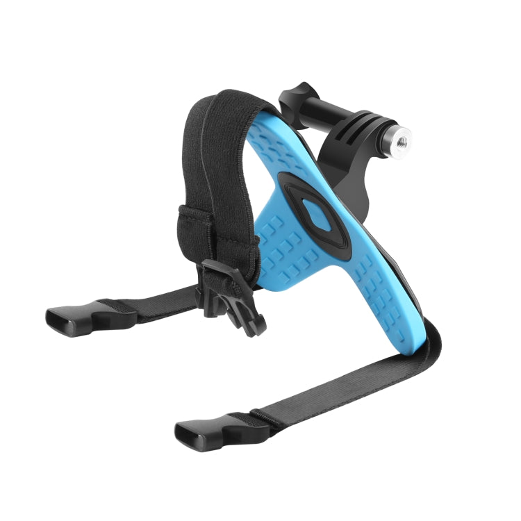 PULUZ Motorcycle Helmet Chin Strap Mount for GoPro, DJI Osmo Action and Other Action Cameras(Blue) - Helmet Mount by PULUZ | Online Shopping South Africa | PMC TechLife | Buy Now Pay Later Mobicred