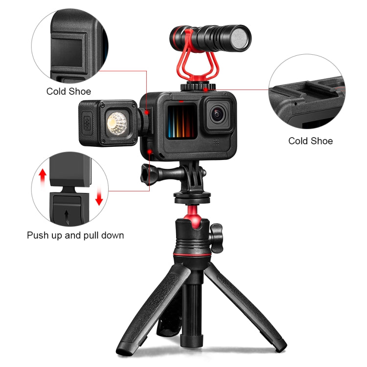 PULUZ Frame Expansion PA Cage with Side Interface Cover for GoPro HERO13 Black /12 Black /11 Black /10 Black /9 Black(Black) - Protective Frame by PULUZ | Online Shopping South Africa | PMC TechLife | Buy Now Pay Later Mobicred