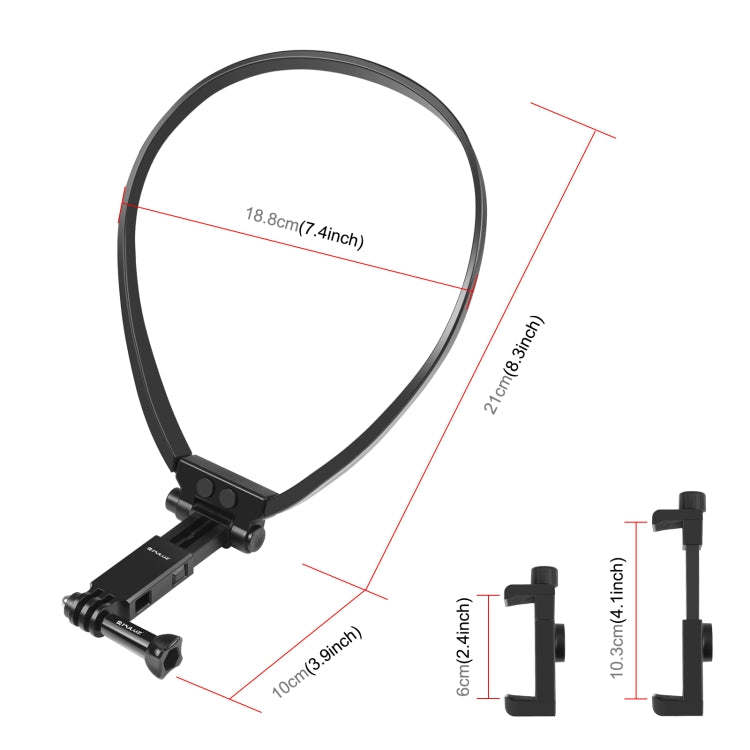 PULUZ Lazy Adjustable Neck Bracket for GoPro Action Camera Smartphones (Black) - Holder by PULUZ | Online Shopping South Africa | PMC TechLife | Buy Now Pay Later Mobicred
