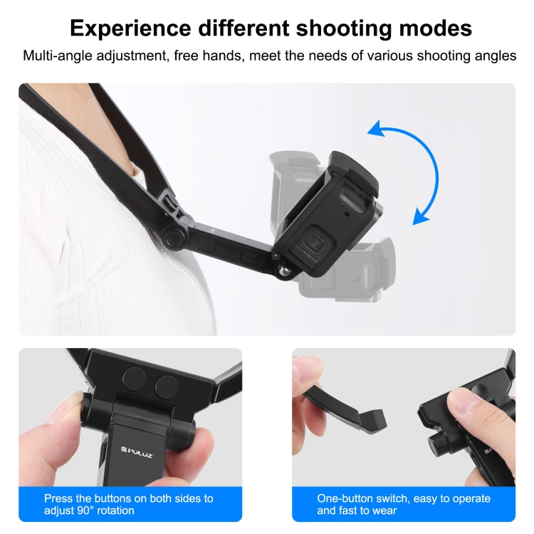 PULUZ Lazy Adjustable Neck Bracket for GoPro Action Camera Smartphones (Black) - Holder by PULUZ | Online Shopping South Africa | PMC TechLife | Buy Now Pay Later Mobicred