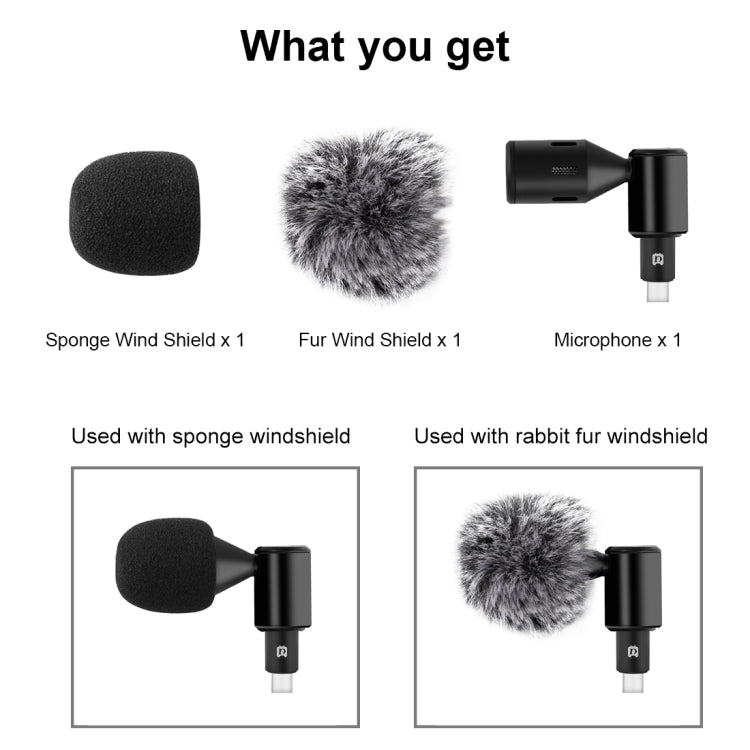 PULUZ USB-C / Type-C Jack Mobile Phone Omnidirectional Condenser Adjustable Microphone, Not for Samsung Series Phones(Black) - free shipping - PMC Jewellery - Order now!