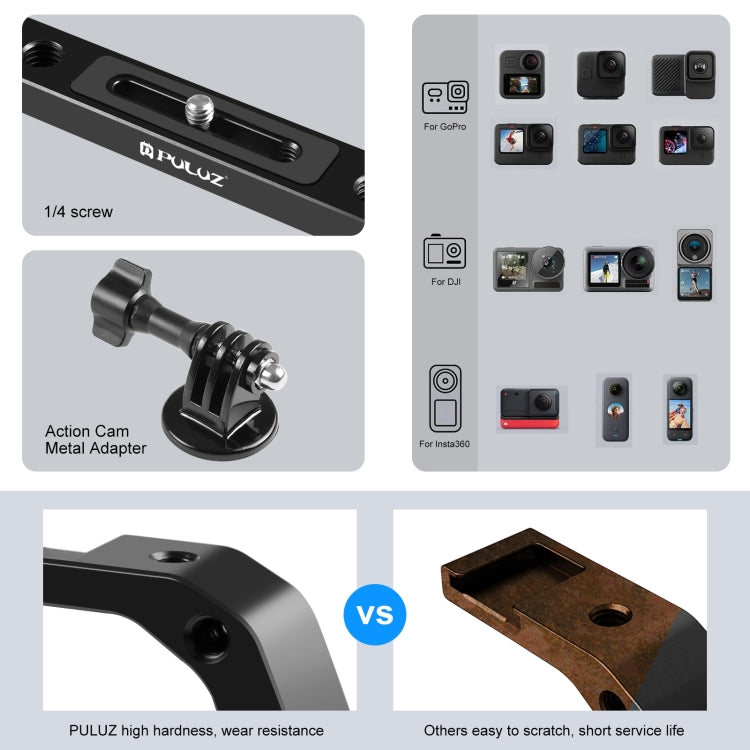 PULUZ Dual Silicone Handles Aluminium Alloy Underwater Diving Rig for GoPro, Other Action Cameras and  Smartphones (Blue) - free shipping - PMC TechLife - Order now!