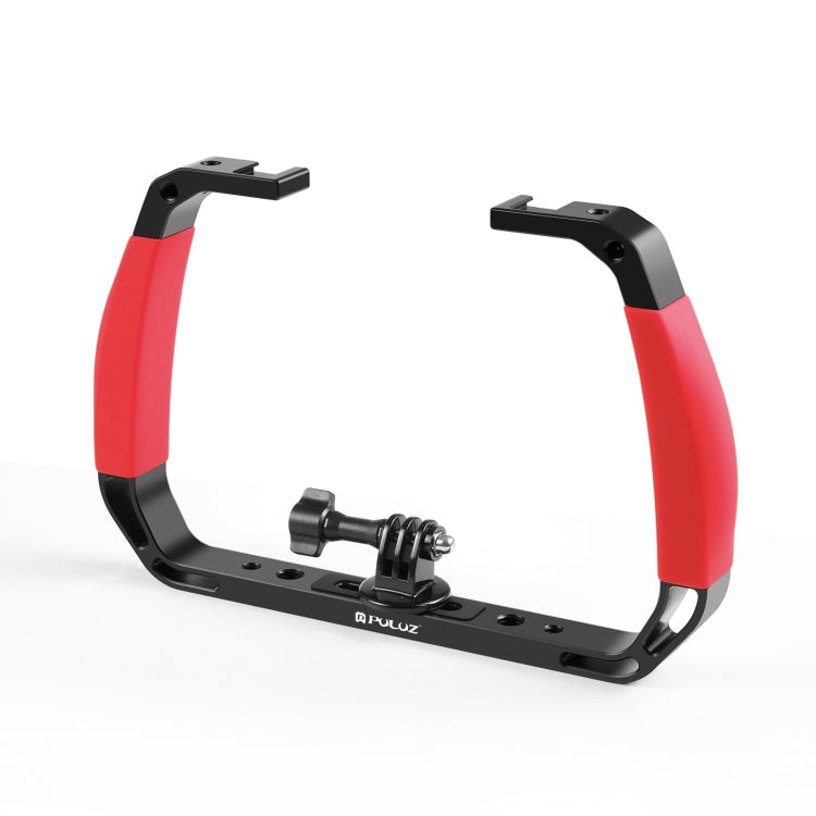 PULUZ Dual Silicone Handles Aluminium Alloy Underwater Diving Rig for GoPro, Other Action Cameras and  Smartphones (Red) - free shipping - PMC TechLife - Order now!