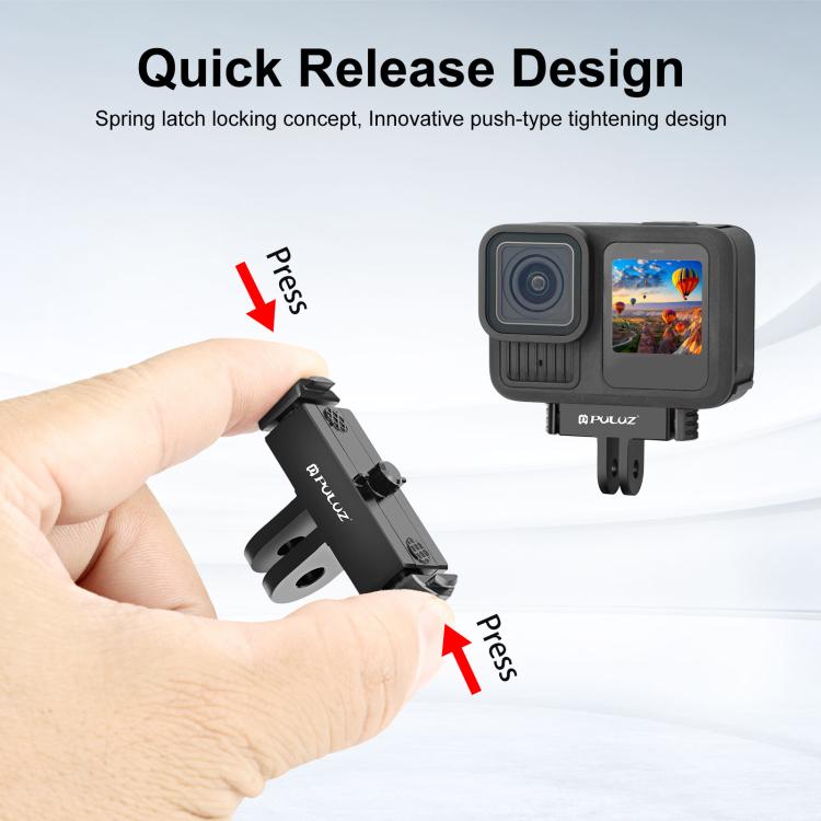 For GoPro HERO13 Black  PULUZ Magnetic Quick Release Base Mount (Black) - free shipping - PMC TechLife - Order now!