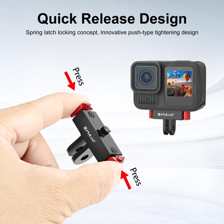 For GoPro HERO13 Black  PULUZ Magnetic Quick Release Base Mount (Black Red) - free shipping - PMC TechLife - Order now!
