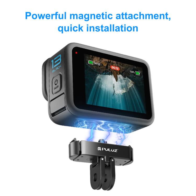 For GoPro HERO13 Black PULUZ Magnetic Quick Release Metal Base (Black) - free shipping - PMC TechLife - Order now!