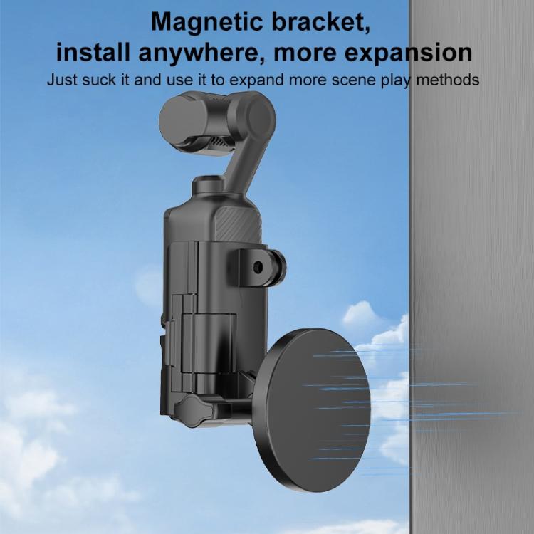 For DJI OSMO Pocket 3 PULUZ Protective Frame Magnetic Desktop Mount Angle Adjustable Base (Black) - free shipping - PMC TechLife - Order now!