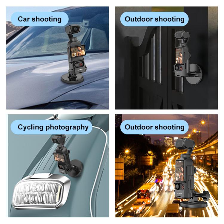 For DJI OSMO Pocket 3 PULUZ Protective Frame Magnetic Desktop Mount Angle Adjustable Base (Black) - free shipping - PMC TechLife - Order now!