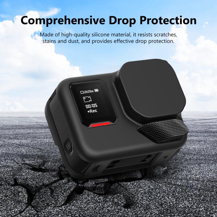 For Insta360 Ace Pro 2 PULUZ Body Silicone Protective Case with Lens Cap & Strap (Black) - free shipping - PMC TechLife - Order now!