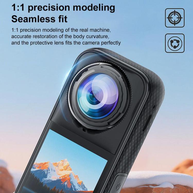 For Insta360 X5 PULUZ Rotating Optical Tempered Glass Lens Guard Protective Cover (Transparent) - free shipping - PMC TechLife - Order now!