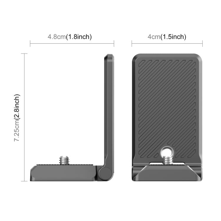 PULUZ Folding Magnetic Mount Base L Bracket For Insta360 X4 / X5 / DJI Pocket 3 (Black) - free shipping - PMC TechLife - Order now!