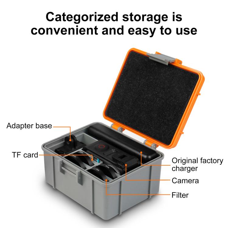For DJI Osmo Action 5 Pro / 4 / 3 PULUZ Waterproof Hard Carrying Suitcase Outdoor Protective Storage Box (Orange) - free shipping - PMC TechLife - Order now!