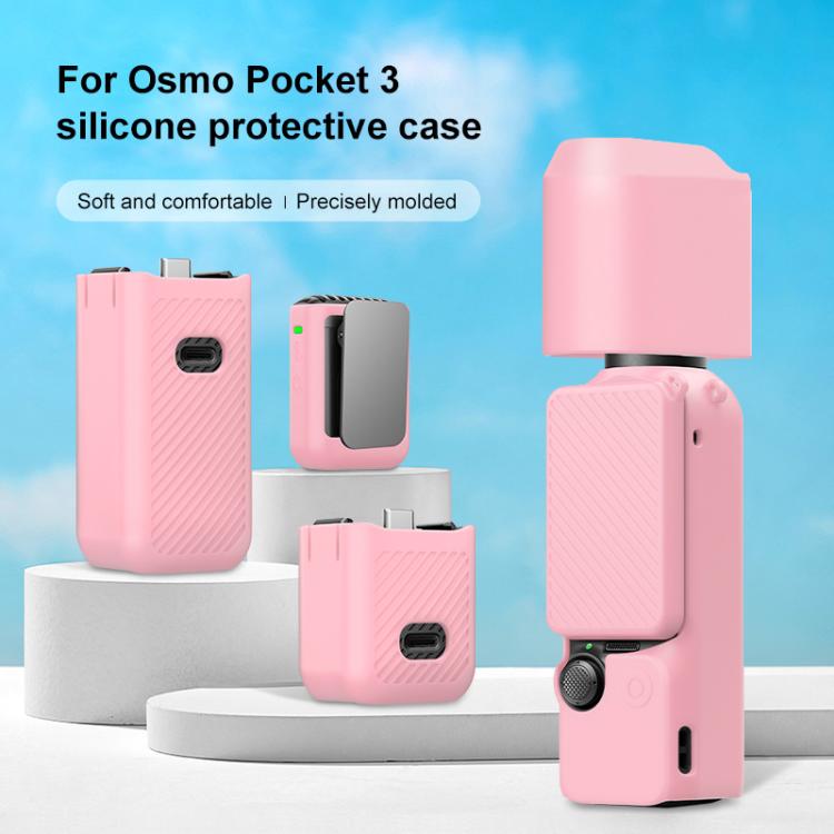 For DJI OSMO Pocket 3 PULUZ 6 in 1 Body Lens Handle Screen Mic Silicone TPU Cover (Pink) - free shipping - PMC TechLife - Order now!
