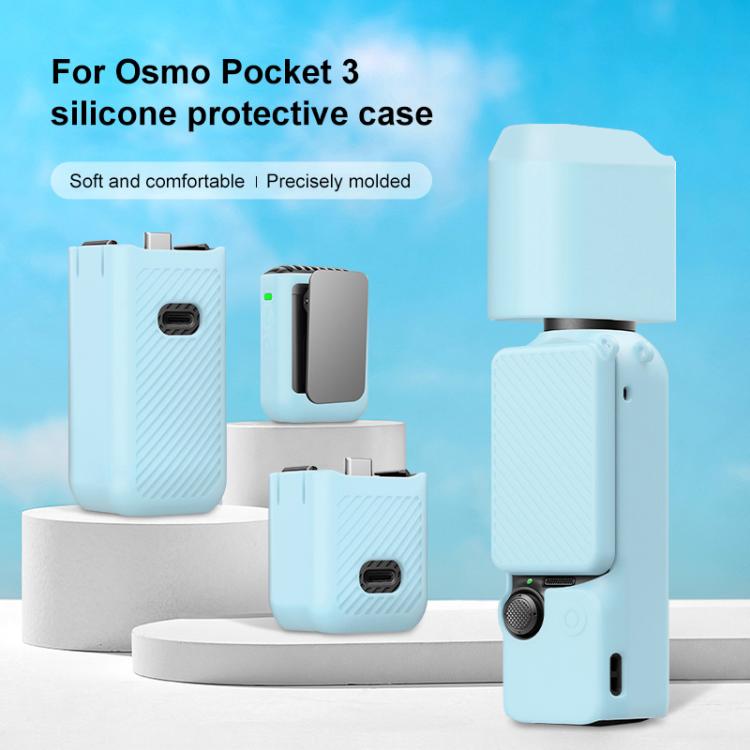 For DJI OSMO Pocket 3 PULUZ 6 in 1 Body Lens Handle Screen Mic Silicone TPU Cover (Mint Green) - free shipping - PMC TechLife - Order now!