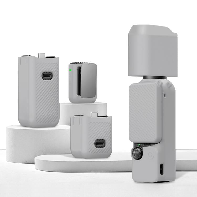 For DJI OSMO Pocket 3 PULUZ 6 in 1 Body Lens Handle Screen Mic Silicone TPU Cover (Grey) - free shipping - PMC TechLife - Order now!