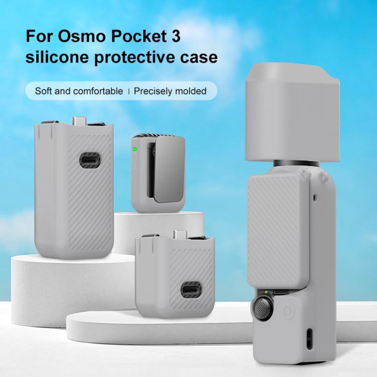 For DJI OSMO Pocket 3 PULUZ 6 in 1 Body Lens Handle Screen Mic Silicone TPU Cover (Grey) - free shipping - PMC TechLife - Order now!