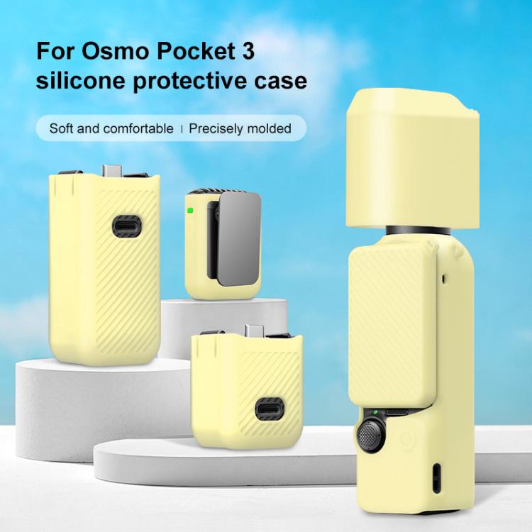 For DJI OSMO Pocket 3 PULUZ 6 in 1 Body Lens Handle Screen Mic Silicone TPU Cover (Yellow) - free shipping - PMC TechLife - Order now!