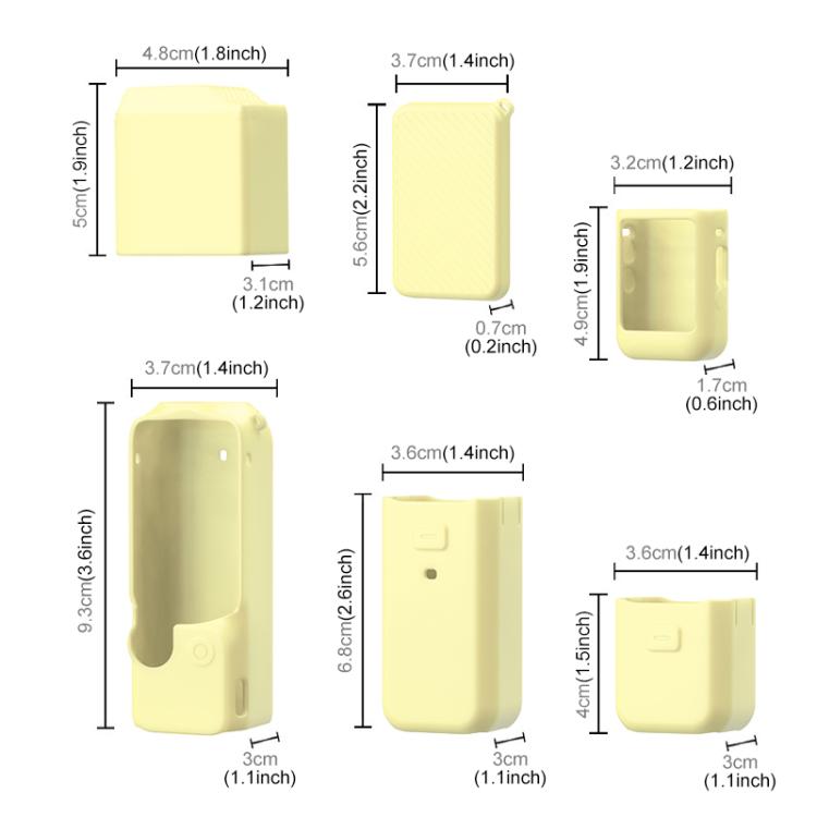 For DJI OSMO Pocket 3 PULUZ 6 in 1 Body Lens Handle Screen Mic Silicone TPU Cover (Yellow) - free shipping - PMC TechLife - Order now!