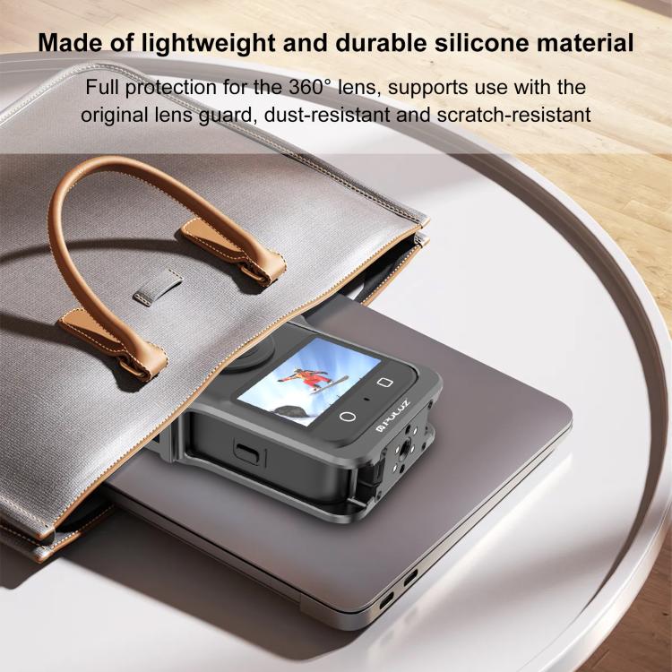 For DJI Osmo 360 PULUZ Aluminum Alloy Protective Cage Expansion Frame with Lens Cover (Black) - free shipping - PMC TechLife - Order now!