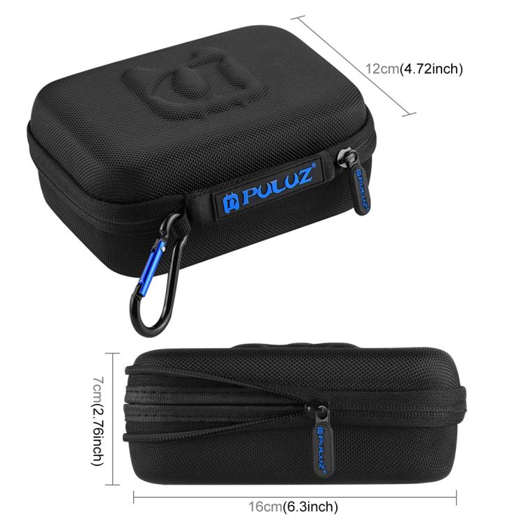 PULUZ Waterproof Carrying and Travel Case for GoPro, DJI Osmo Action and other Sport Cameras Accessories, Small Size: 16cm x 12cm x 7cm(Black) - Carry Cases by PULUZ | Online Shopping South Africa | PMC TechLife | Buy Now Pay Later Mobicred