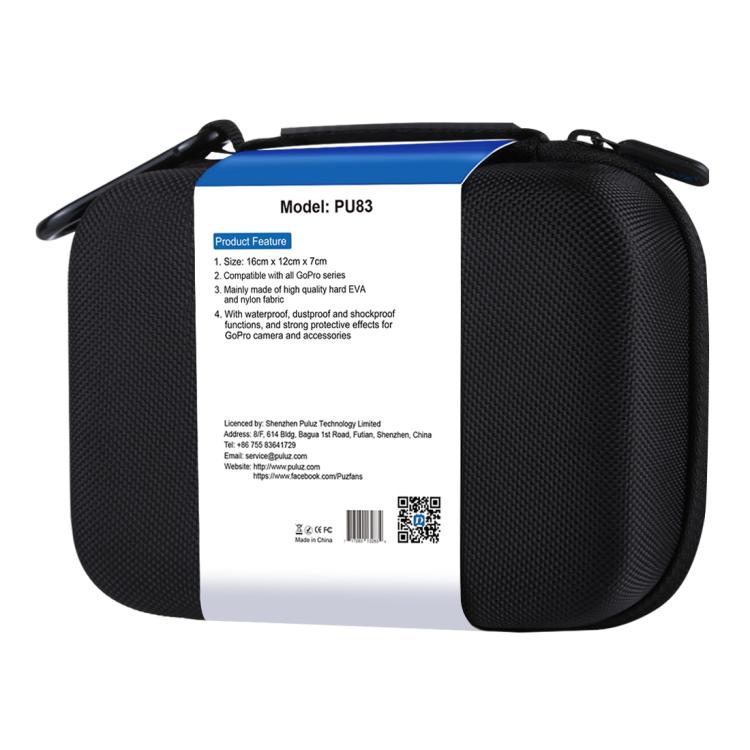 PULUZ Waterproof Carrying and Travel Case for GoPro, DJI Osmo Action and other Sport Cameras Accessories, Small Size: 16cm x 12cm x 7cm(Black) - Carry Cases by PULUZ | Online Shopping South Africa | PMC TechLife | Buy Now Pay Later Mobicred
