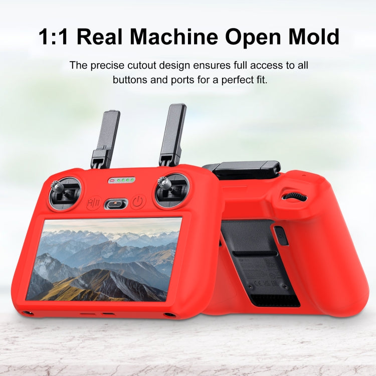 For DJI Mini 4 Pro / Air 3 Remote Control / DJI RC 2 with Screen PULUZ Silicone Protective Case (Red) - Carry Cases & Bags by PULUZ | Online Shopping South Africa | PMC TechLife | Buy Now Pay Later Mobicred