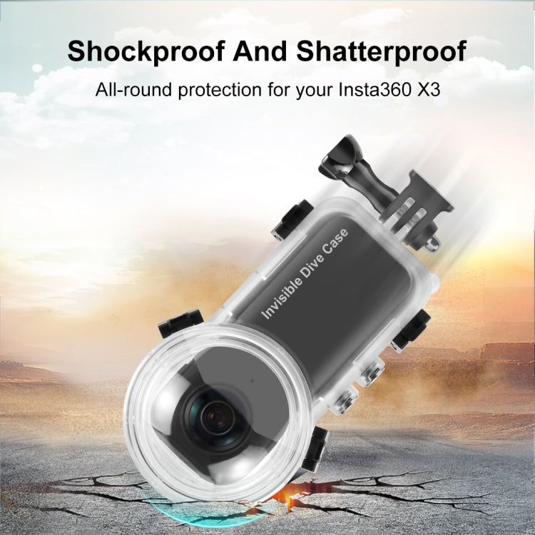 For Insta360 X3 PULUZ Invisible Dive Case 50m Waterproof Sealed Case (Transparent) - free shipping - PMC TechLife - Order now!