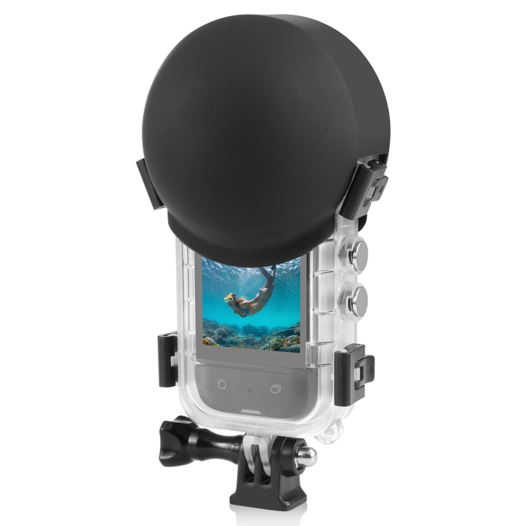 For Insta360 X3 / X4 / X5 PULUZ Invisible Dive Case Lens Guard Silicone Protective Cover (Black) - Len Accessories by PULUZ | Online Shopping South Africa | PMC TechLife | Buy Now Pay Later Mobicred