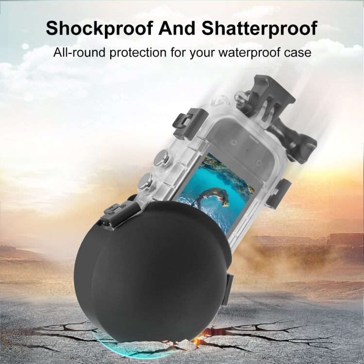 For Insta360 X3 / X4 / X5 PULUZ Invisible Dive Case Lens Guard Silicone Protective Cover (Black) - Len Accessories by PULUZ | Online Shopping South Africa | PMC TechLife | Buy Now Pay Later Mobicred