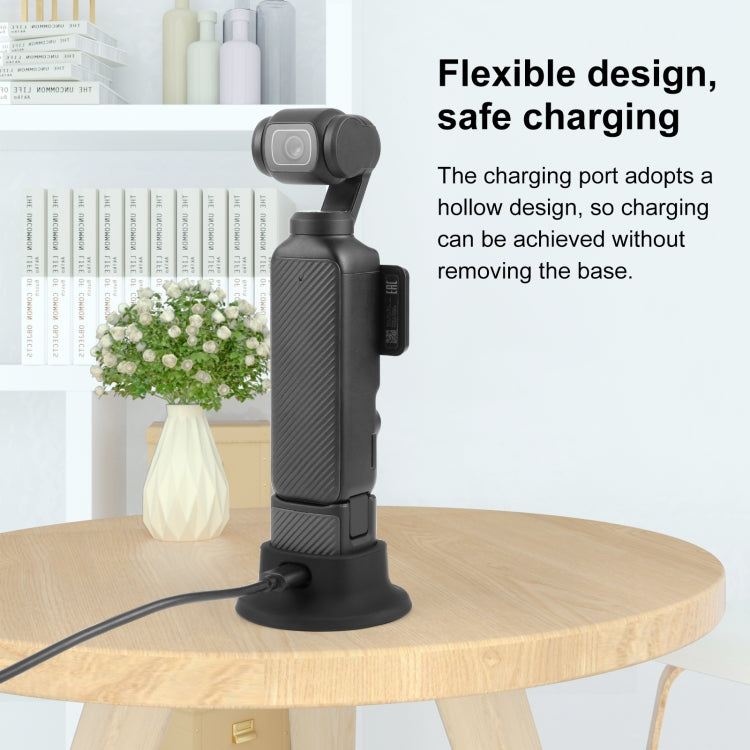 For DJI Osmo Pocket 3 PULUZ Silicone Dock Desktop Charging Base Bracket (Black) - Mount & Holder by PULUZ | Online Shopping South Africa | PMC TechLife | Buy Now Pay Later Mobicred
