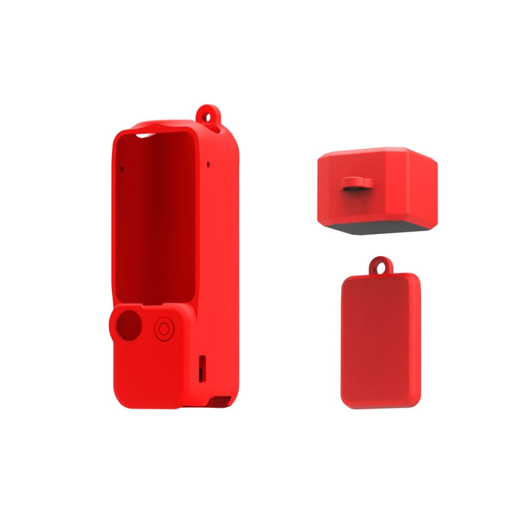For DJI OSMO Pocket 3 PULUZ  3 in 1 Silicone Cover Case Set (Red) - Case & Bags by PULUZ | Online Shopping South Africa | PMC TechLife | Buy Now Pay Later Mobicred