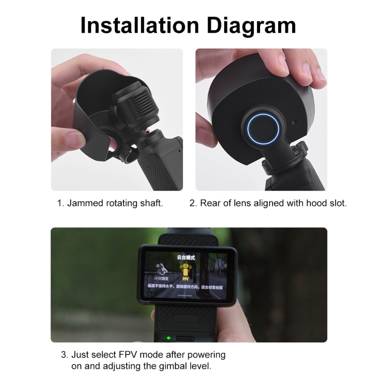 For DJI OSMO Pocket 3 PULUZ Sunshade Lens Protective Cover Hood (Black) - Lens Accessories by PULUZ | Online Shopping South Africa | PMC TechLife | Buy Now Pay Later Mobicred