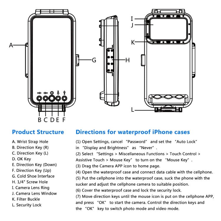 PULUZ 45m/147ft Waterproof Diving Case Photo Video Taking Underwater Housing Cover for iPhone 14 Series, iPhone 13 Series, iPhone 12 Series, iPhone 11 Series, iPhone X Series, iPhone 8 & 7, iPhone 6s, iOS 13.0 or Above Version iPhone(White) - iPhone 14 Pro Cases by PULUZ | Online Shopping South Africa | PMC TechLife | Buy Now Pay Later Mobicred