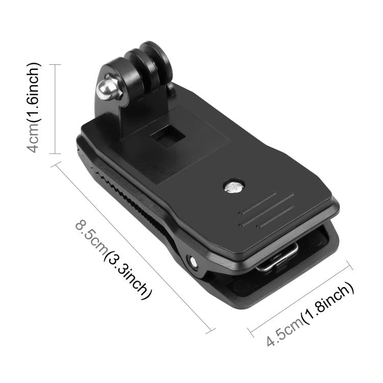 PULUZ 4 in 1 360 Degree Rotating Backpack Hat QR Clip Rec-mounts with Phone Clamp Kit - Backpack Clip by PULUZ | Online Shopping South Africa | PMC TechLife | Buy Now Pay Later Mobicred