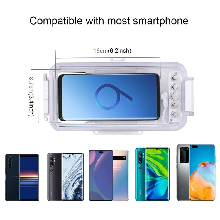 PULUZ 45m/147ft Waterproof Diving Case Photo Video Taking Underwater Housing Cover for iPhone 16 / 16 Pro / 15 / 15 Pro, Galaxy, Huawei, Xiaomi, Google Android OTG Smartphones with Type-C Port(White) - free shipping - PMC TechLife - Order now!