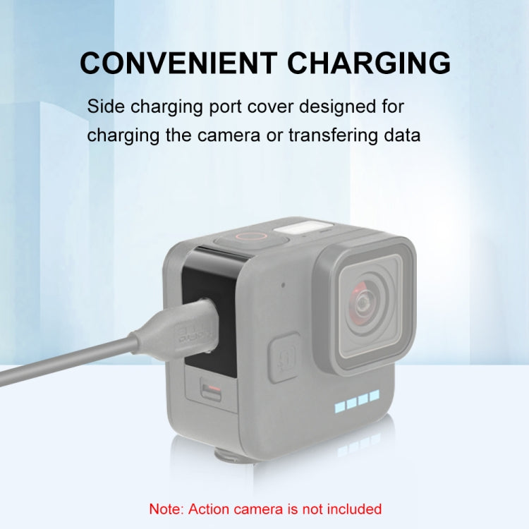 For GoPro Hero11 Black Mini PULUZ Metal Battery Side Interface Cover (Black) - free shipping - PMC TechLife - Order now!