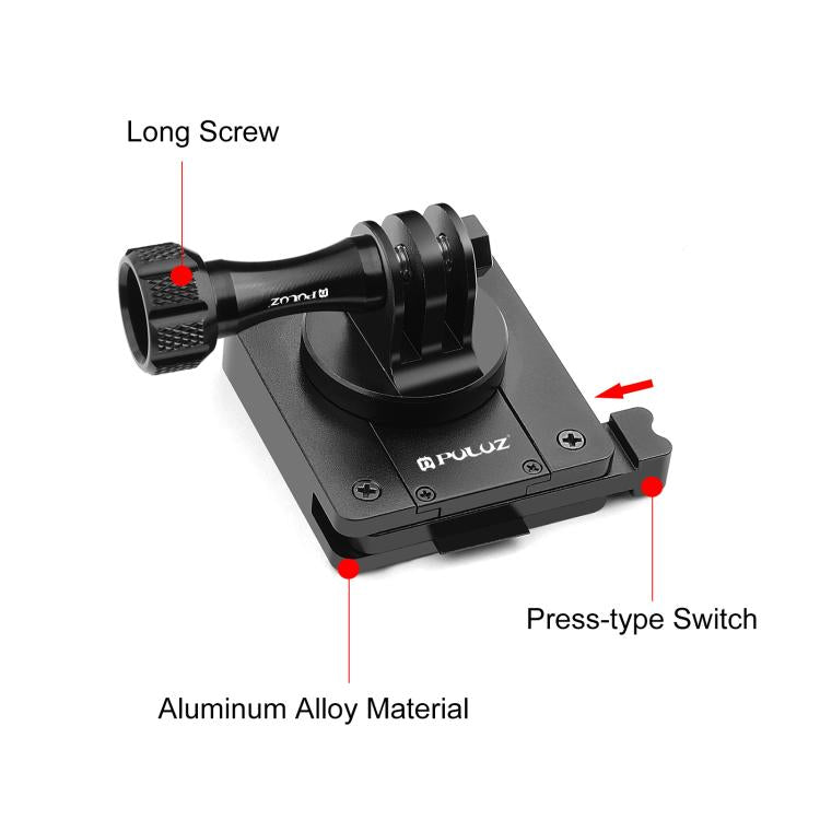 PULUZ Aluminum Quick Release Bracket NVG Helmet Mount for GoPro and Other Action Cameras (Black) - free shipping - PMC TechLife - Order now!