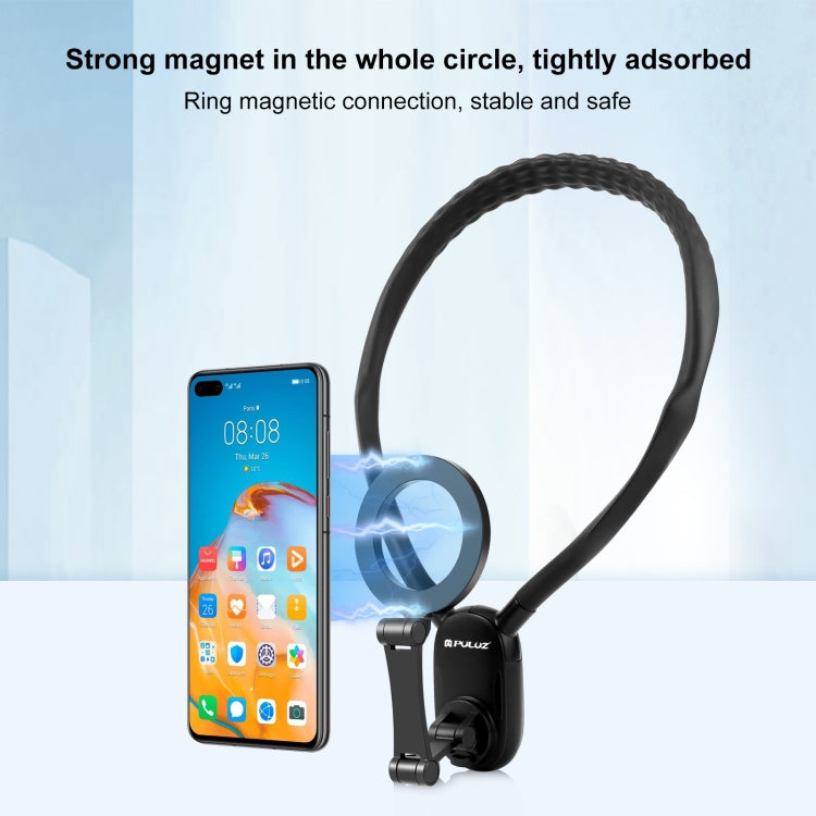 PULUZ Magnetic Collar Bracket POV View Mount with Phone Clamp for GoPro Action Cameras / Phones (Black) - free shipping - PMC TechLife - Order now!