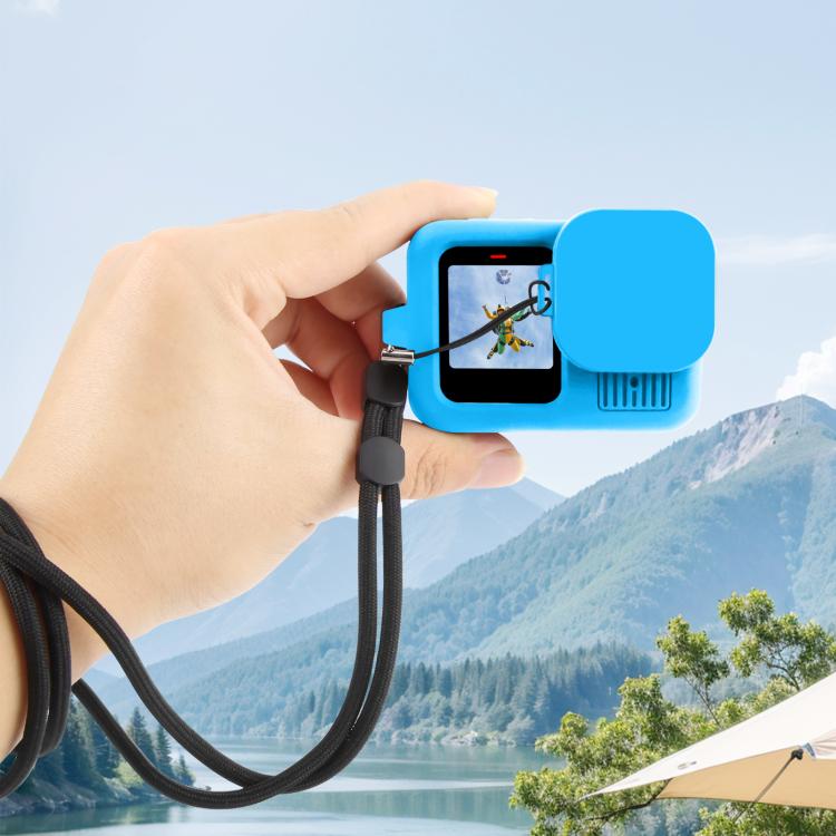 For GoPro HERO13 Black PULUZ Silicone Protective Case Cover with Wrist Strap & Lens Cover (Blue) - free shipping - PMC TechLife - Order now!