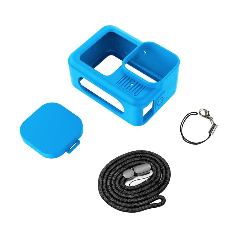 For GoPro HERO13 Black PULUZ Silicone Protective Case Cover with Wrist Strap & Lens Cover (Blue) - free shipping - PMC TechLife - Order now!