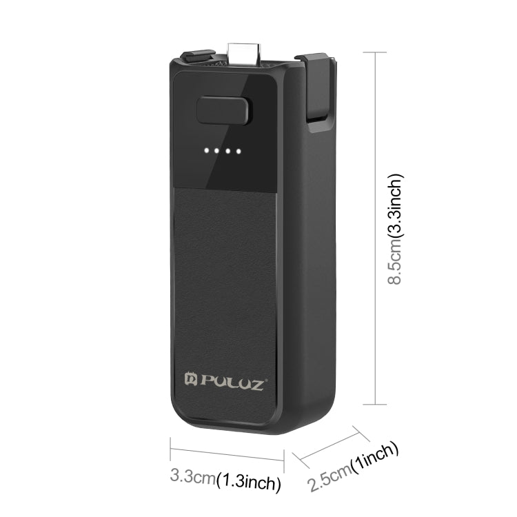 For DJI Osmo Pocket 3 PULUZ High-Capacity 2800mAh Battery Grip (Black) - free shipping - PMC TechLife - Order now!