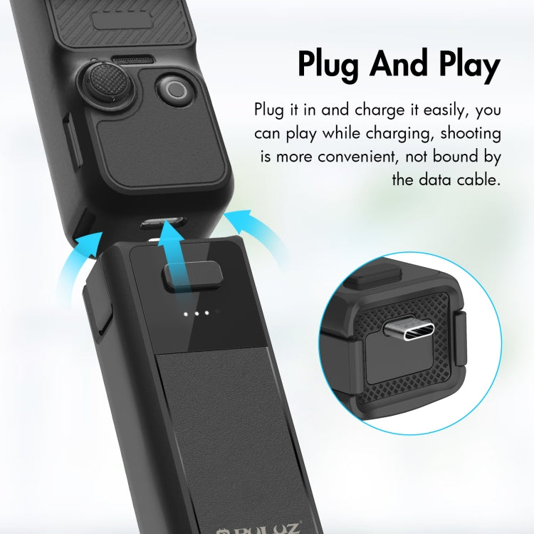 For DJI Osmo Pocket 3 PULUZ High-Capacity 2800mAh Battery Grip (Black) - free shipping - PMC TechLife - Order now!