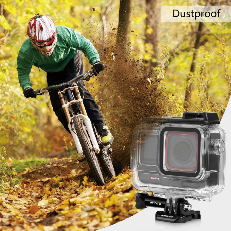 For Insta360 Ace Pro / Pro 2 PULUZ 60m Underwater Waterproof Housing Case with Base Adapter & Screw (Transparent) - free shipping - PMC TechLife - Order now!