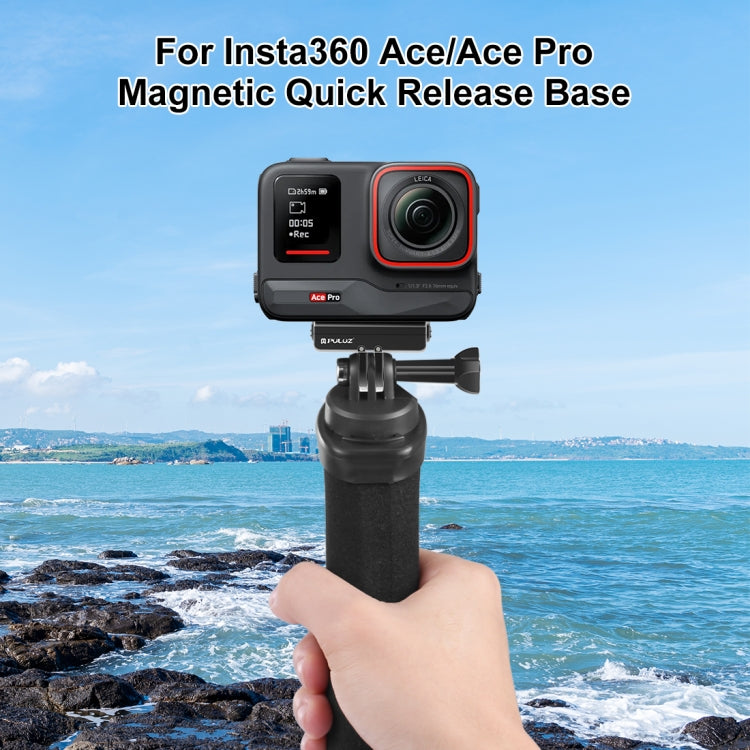 For Insta360 Ace / Ace Pro / X4 PULUZ Magnetic Quick Release Base Mount (Black) - free shipping - PMC TechLife - Order now!