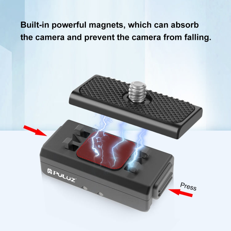 For Insta360 Ace / Ace Pro / X4 PULUZ Magnetic Quick Release Base Mount (Black) - free shipping - PMC TechLife - Order now!