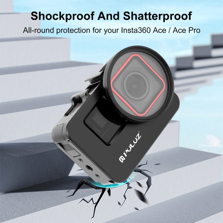 For Insta360 Ace Pro / Ace PULUZ Metal Cage Adapter Frame with 52mm UV Filter & Adapter Ring (Black) - Mount & Holder by PULUZ | Online Shopping South Africa | PMC TechLife | Buy Now Pay Later Mobicred