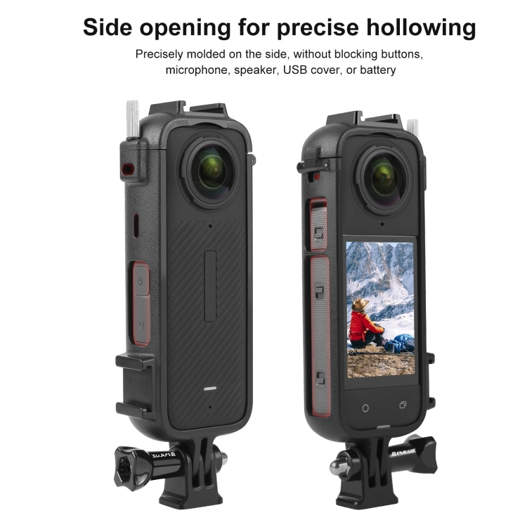 For Insta360 X4 PULUZ Cold Shoe PC Plastic Protective Frame with Adapter Mount & Screw (Black) - Mount & Holder by PULUZ | Online Shopping South Africa | PMC TechLife | Buy Now Pay Later Mobicred