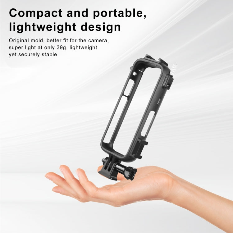 For Insta360 X4 PULUZ Cold Shoe PC Plastic Protective Frame with Adapter Mount & Screw (Black) - Mount & Holder by PULUZ | Online Shopping South Africa | PMC TechLife | Buy Now Pay Later Mobicred