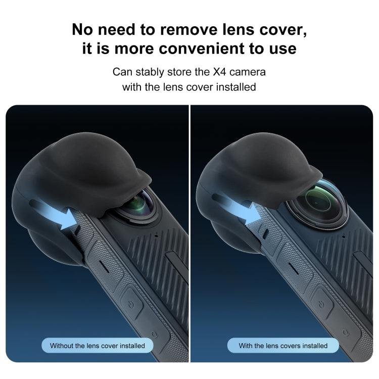 For Insta360 X4 / X5 PULUZ Silicone Protective  Lens Cover (Black) - Len Accessories by PULUZ | Online Shopping South Africa | PMC TechLife | Buy Now Pay Later Mobicred